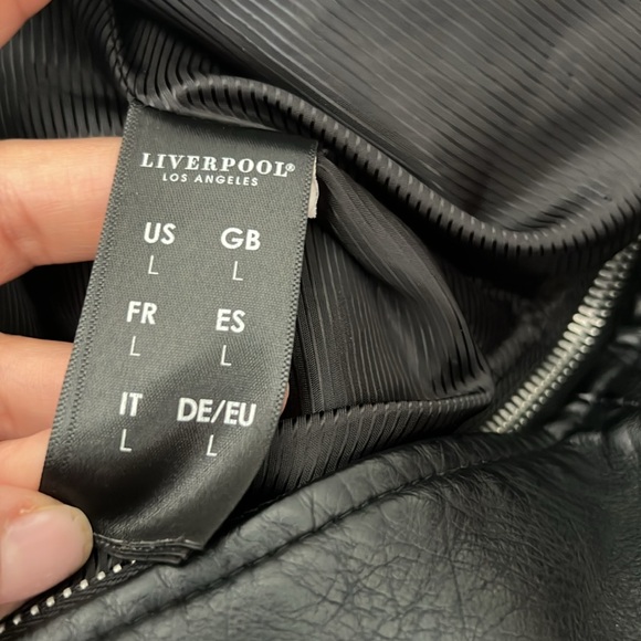 Liverpool Moto Jacket Women’s Large Black Vegan Leather Zip-Off - Picture 7 of 8
